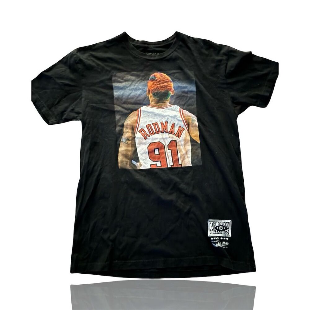 Mitchell & Ness Dennis Rodman #91 Chicago Bulls T-Shirt Black M: The Worm